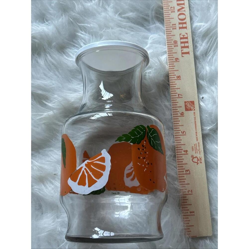 Vintage Anchor Hocking Orange Juice Carafe Pitcher Jug 1970s With Lid USA MADE